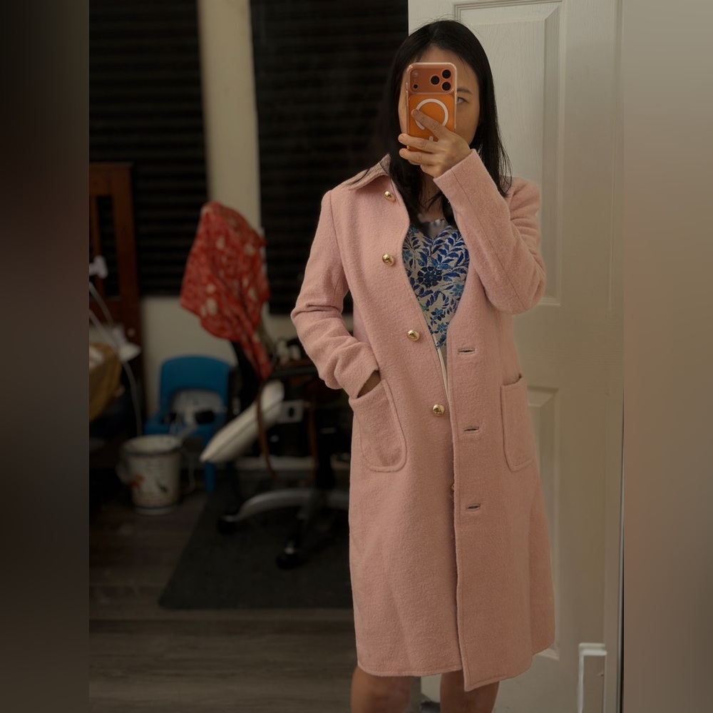 Tory Burch Pale Pink Single-Breasted Trench Coat